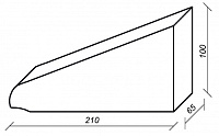 Треугольный кирпич ZG-Clinker K20 каштановый 210x65x100