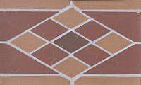 Мозаичный подступенник Rhomb/Ромб (на сетке) Ecoclinker Микс, 25х15,  26,67 шт/м2